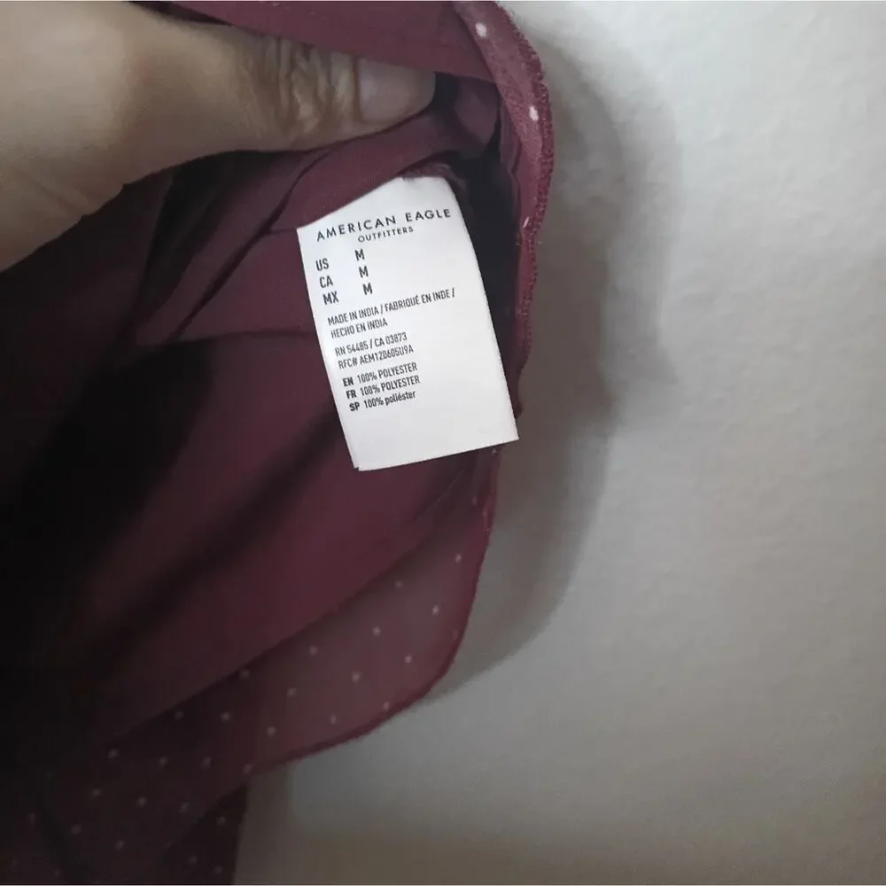 American Eagle Mauve Dress Babydoll Y2K Whimsy Prairie Boho Fairy NEW - Picture 5 of 9